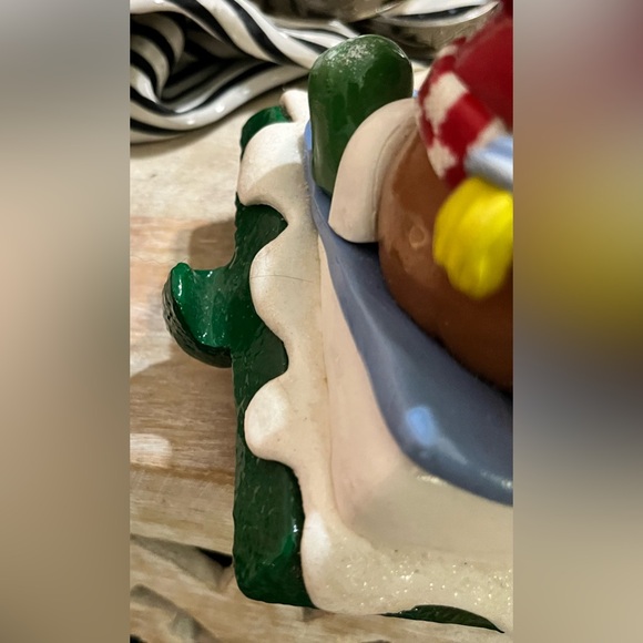 Claydough stocking hook bear & slay w/ 2 mantle hooks floral embossed bundle - Picture 10 of 16